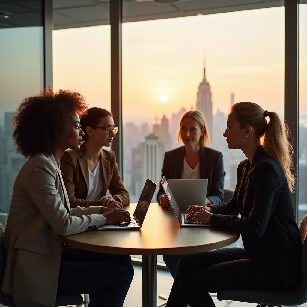 Gruppe von Frauen in technischen Berufen bei einer Mentoring-Sitzung